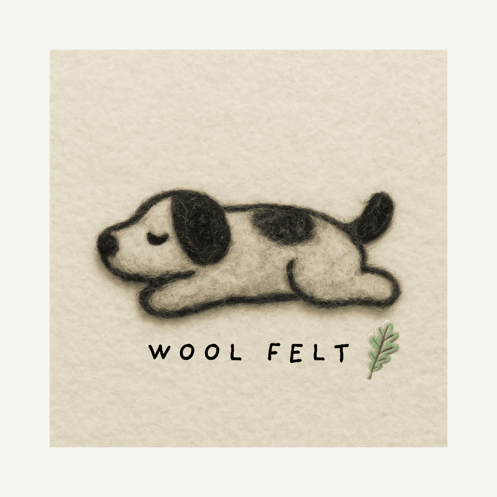 拾尾羊毛氈小狗作品